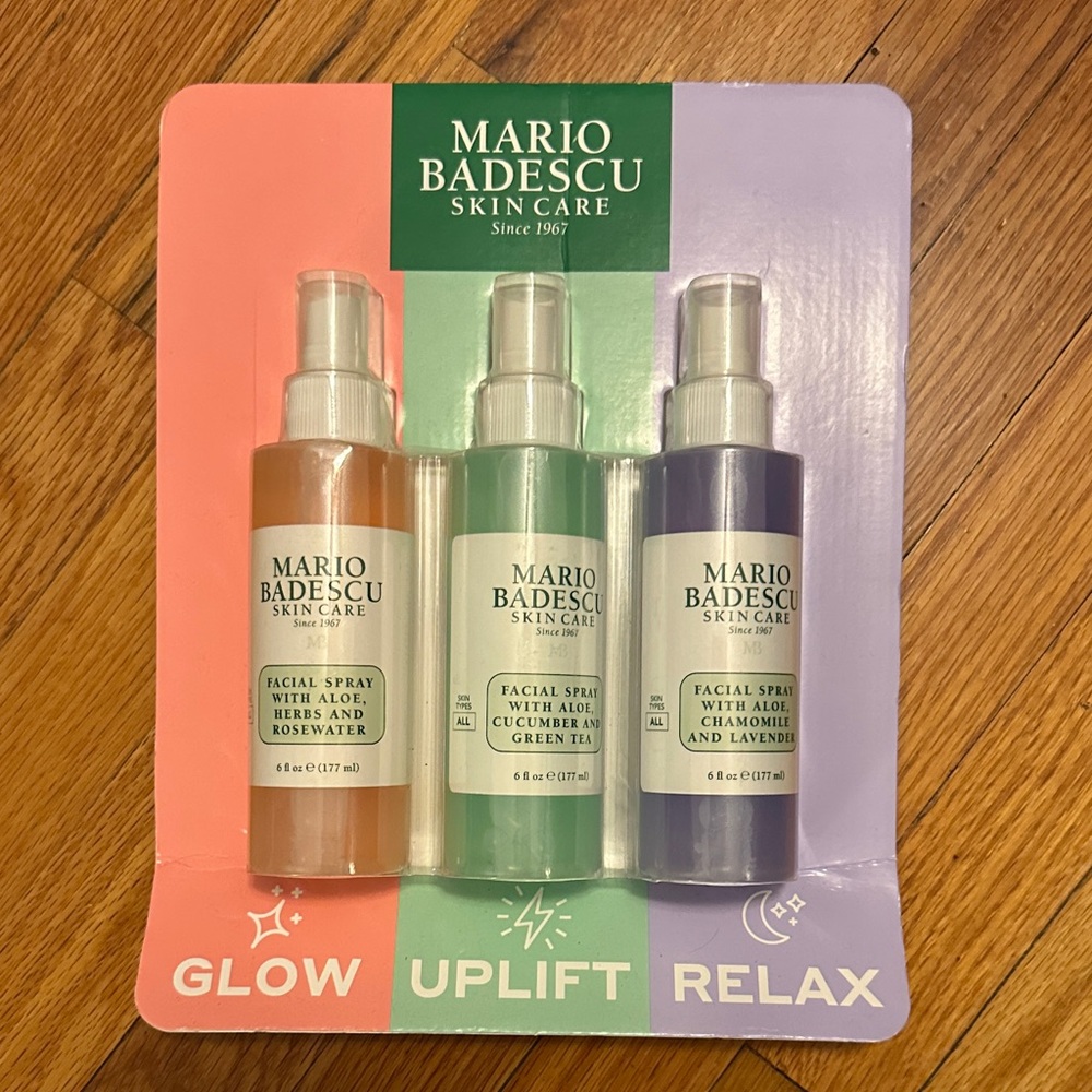 Mario Badescu Glow Uplift Relax Facial Spray Trio - Peach, Green, Lavender